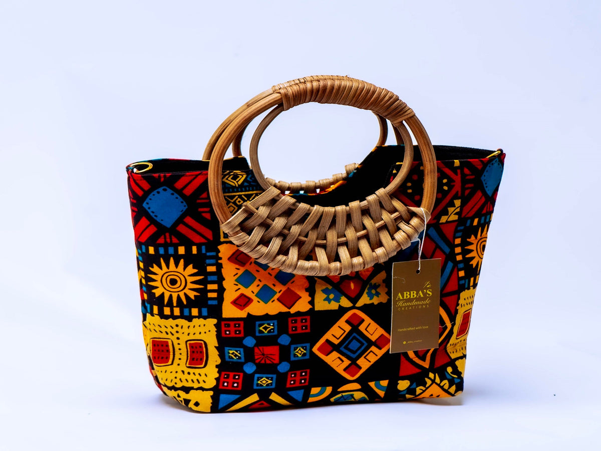 Ankara Handmade Tote Bag Set with Matching Earrings & Bangles | Convertible Crossbody | African Print Handbag