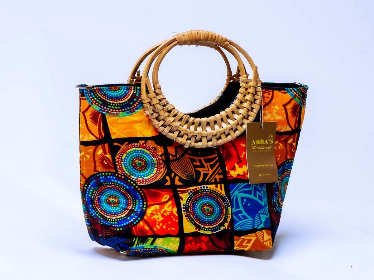 Ankara Handmade Tote Bag Set with Matching Earrings & Bangles | Convertible Crossbody | African Print Handbag