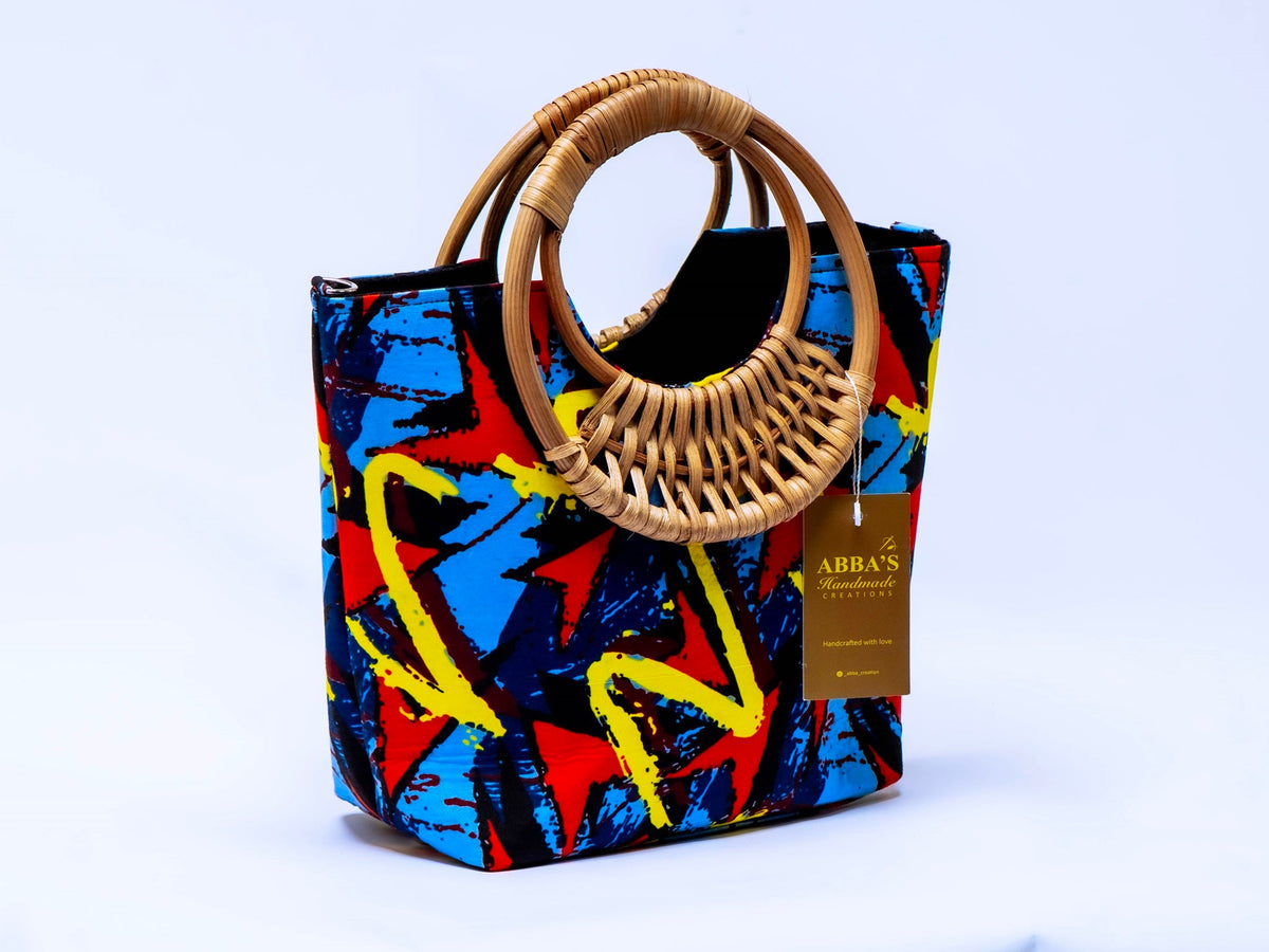 Ankara Handmade Tote Bag Set with Matching Earrings & Bangles | Convertible Crossbody | African Print Handbag