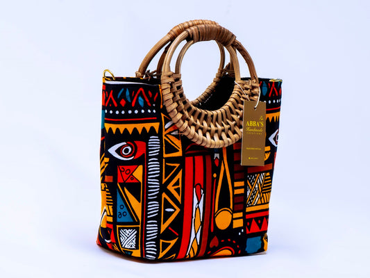 Ankara Handmade Tote Bag Set with Matching Earrings & Bangles | Convertible Crossbody | African Print Handbag