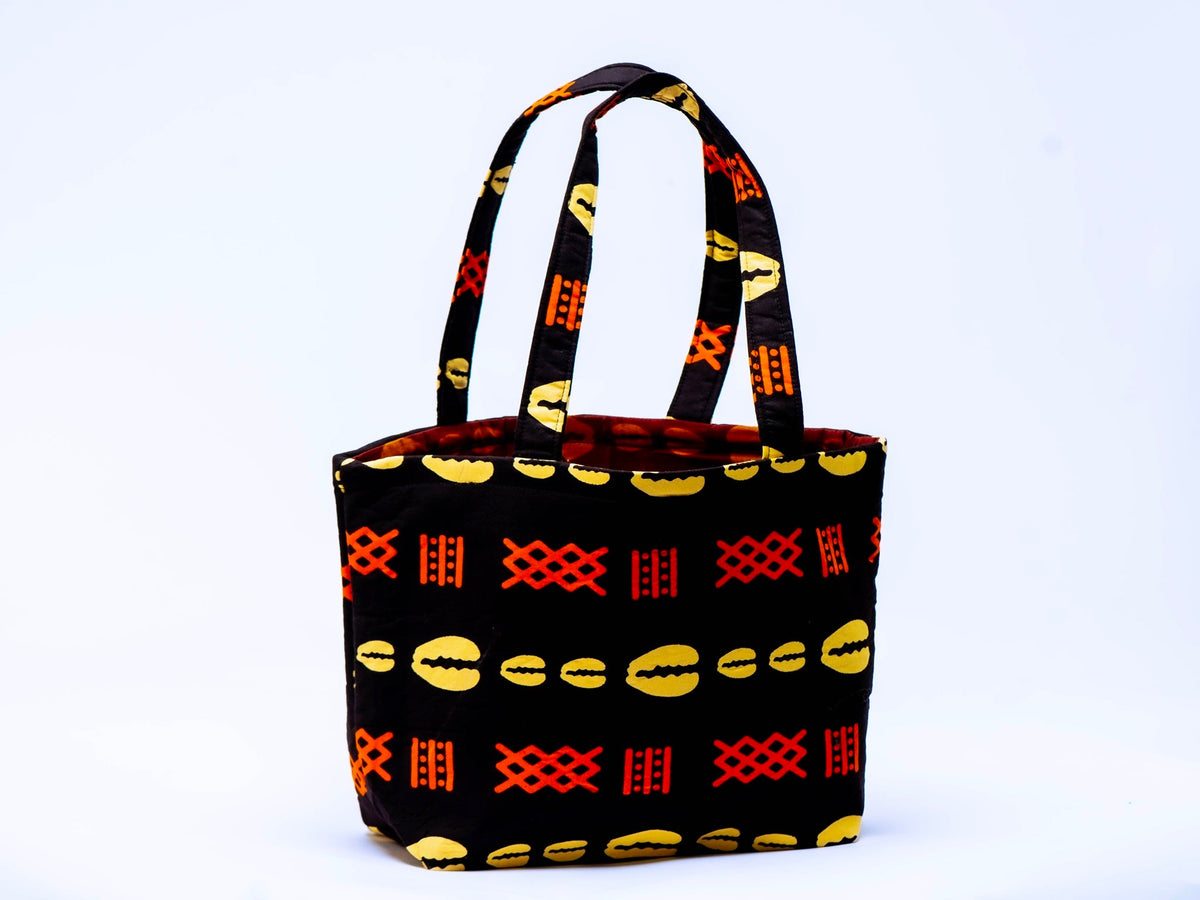 Handmade Ankara Tote Bag with Matching Zipper Pouch | African Print Shoulder Bag | Everyday Tote | Gift for Her