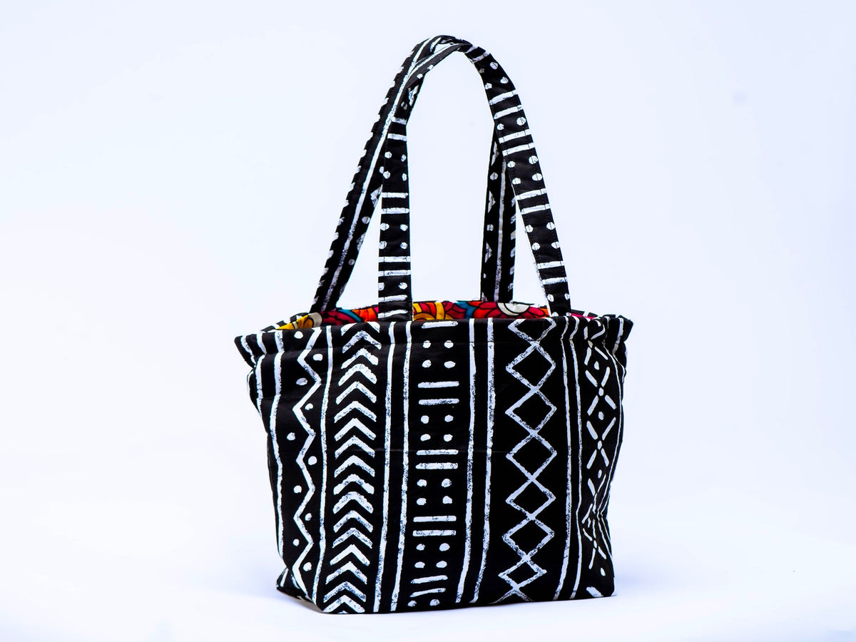 Handmade Ankara Tote Bag with Matching Zipper Pouch | African Print Shoulder Bag | Everyday Tote | Gift for Her