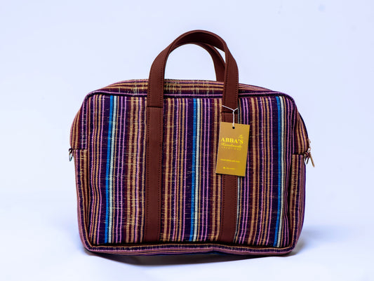 Handmade Aso-Oke Laptop Bag | Luxury African Laptop Case | Convertible Business Briefcase | Fits Up to 16-Inch Laptop