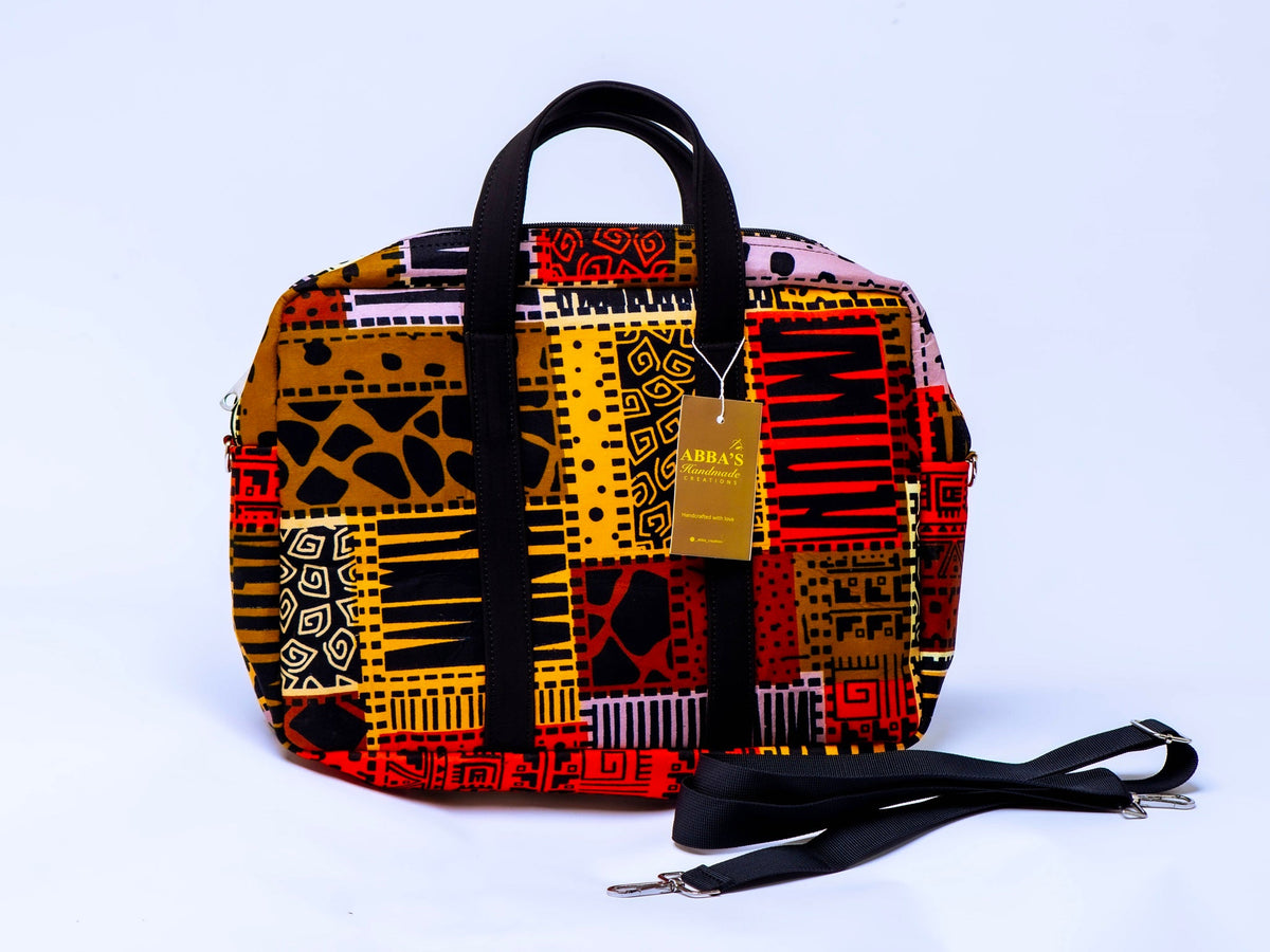 Handmade Ankara Laptop Bag | African Print Laptop Sleeve | Padded Laptop Case | Convertible Laptop Messenger Bag