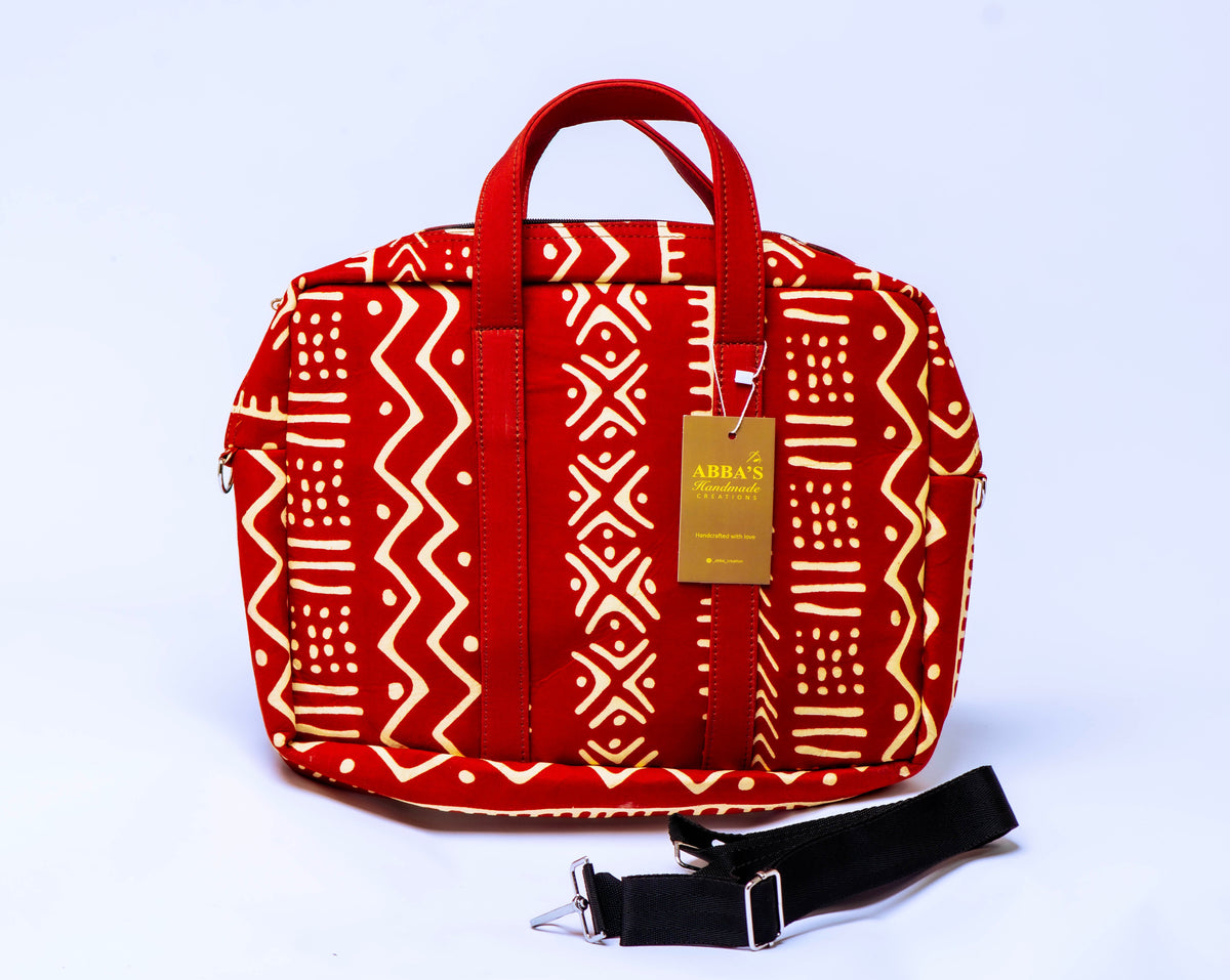 Handmade Ankara Laptop Bag | African Print Laptop Sleeve | Padded Laptop Case | Convertible Laptop Messenger Bag