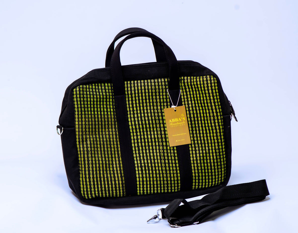 Handmade Aso-Oke Laptop Bag | Luxury African Laptop Case | Convertible Business Briefcase | Fits Up to 16-Inch Laptop