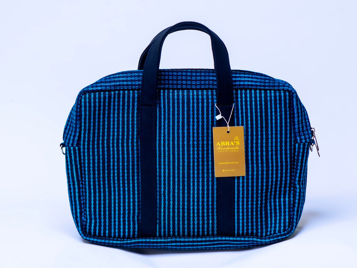 Handmade Aso-Oke Laptop Bag | Luxury African Laptop Case | Convertible Business Briefcase | Fits Up to 16-Inch Laptop