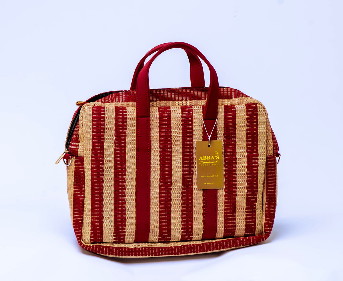Handmade Aso-Oke Laptop Bag | Luxury African Laptop Case | Convertible Business Briefcase | Fits Up to 16-Inch Laptop