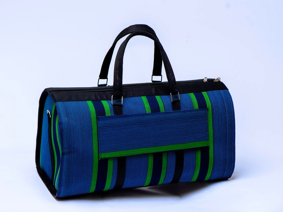 Handwoven Aso-Oke Travel Duffel Bag | African Weekend Bag | Handmade Luxury Carry-On | Unisex Travel Bag