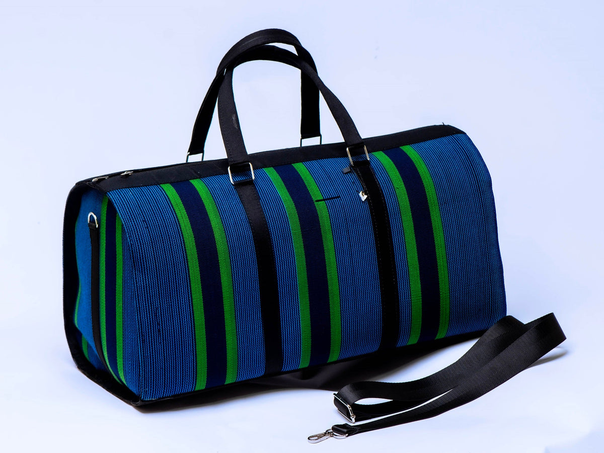 Handwoven Aso-Oke Travel Duffel Bag | African Weekend Bag | Handmade Luxury Carry-On | Unisex Travel Bag