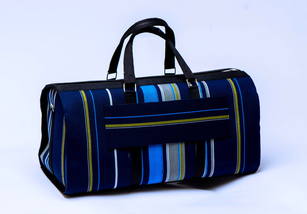 Handwoven Aso-Oke Travel Duffel Bag | African Weekend Bag | Handmade Luxury Carry-On | Unisex Travel Bag