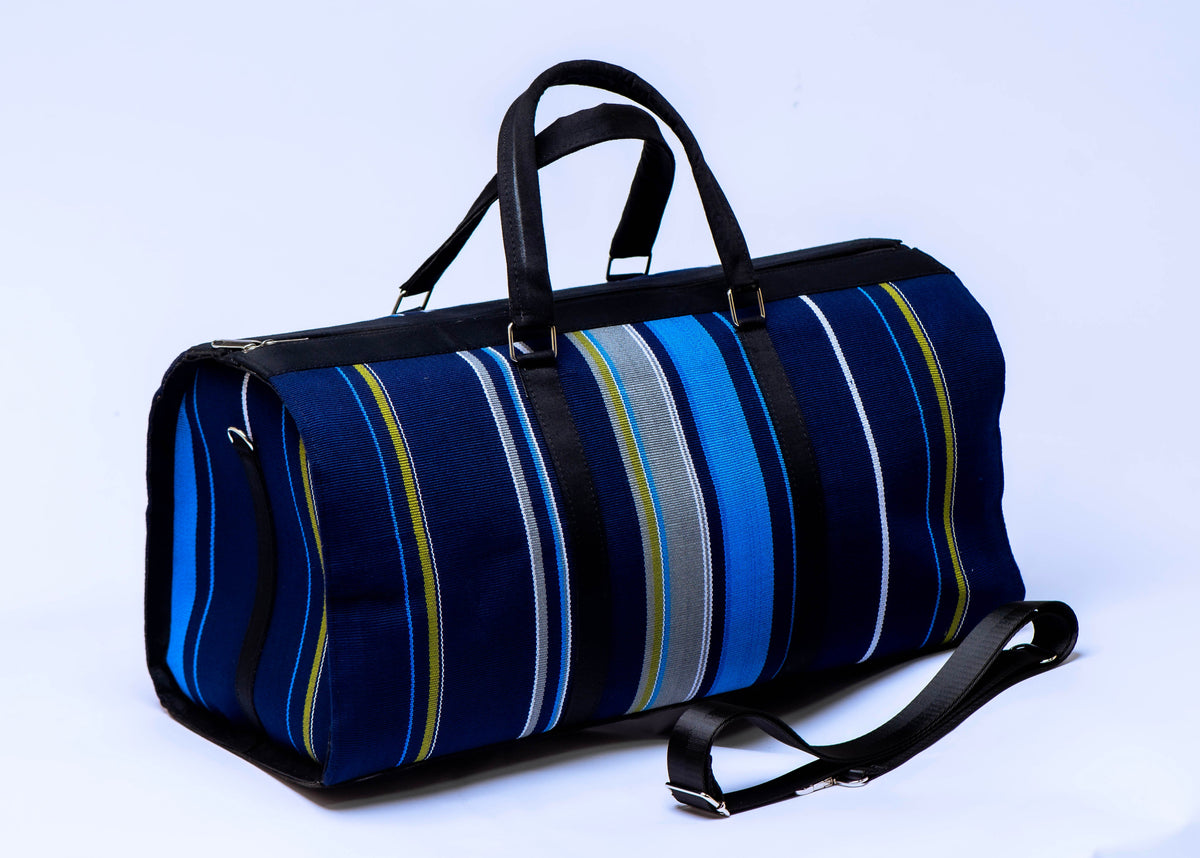 Handwoven Aso-Oke Travel Duffel Bag | African Weekend Bag | Handmade Luxury Carry-On | Unisex Travel Bag