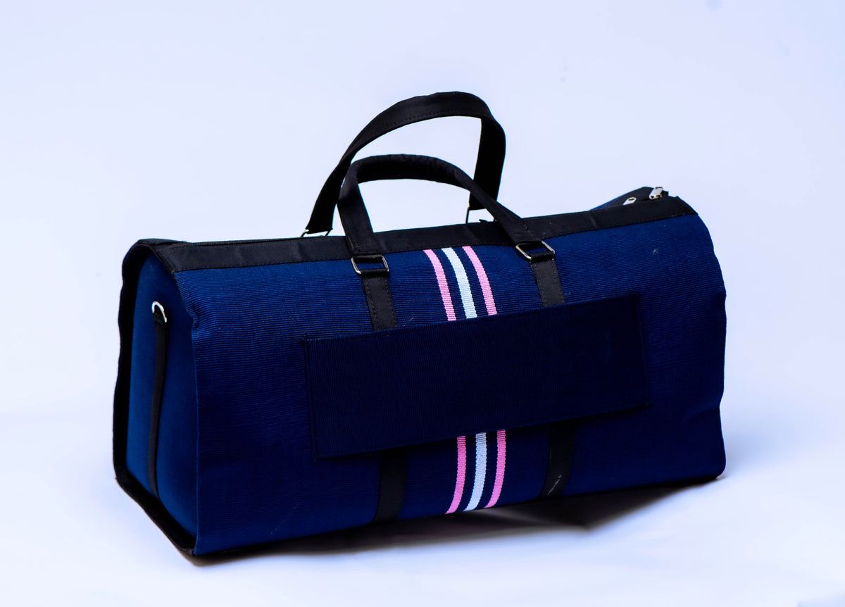 Handwoven Aso-Oke Travel Duffel Bag | African Weekend Bag | Handmade Luxury Carry-On | Unisex Travel Bag