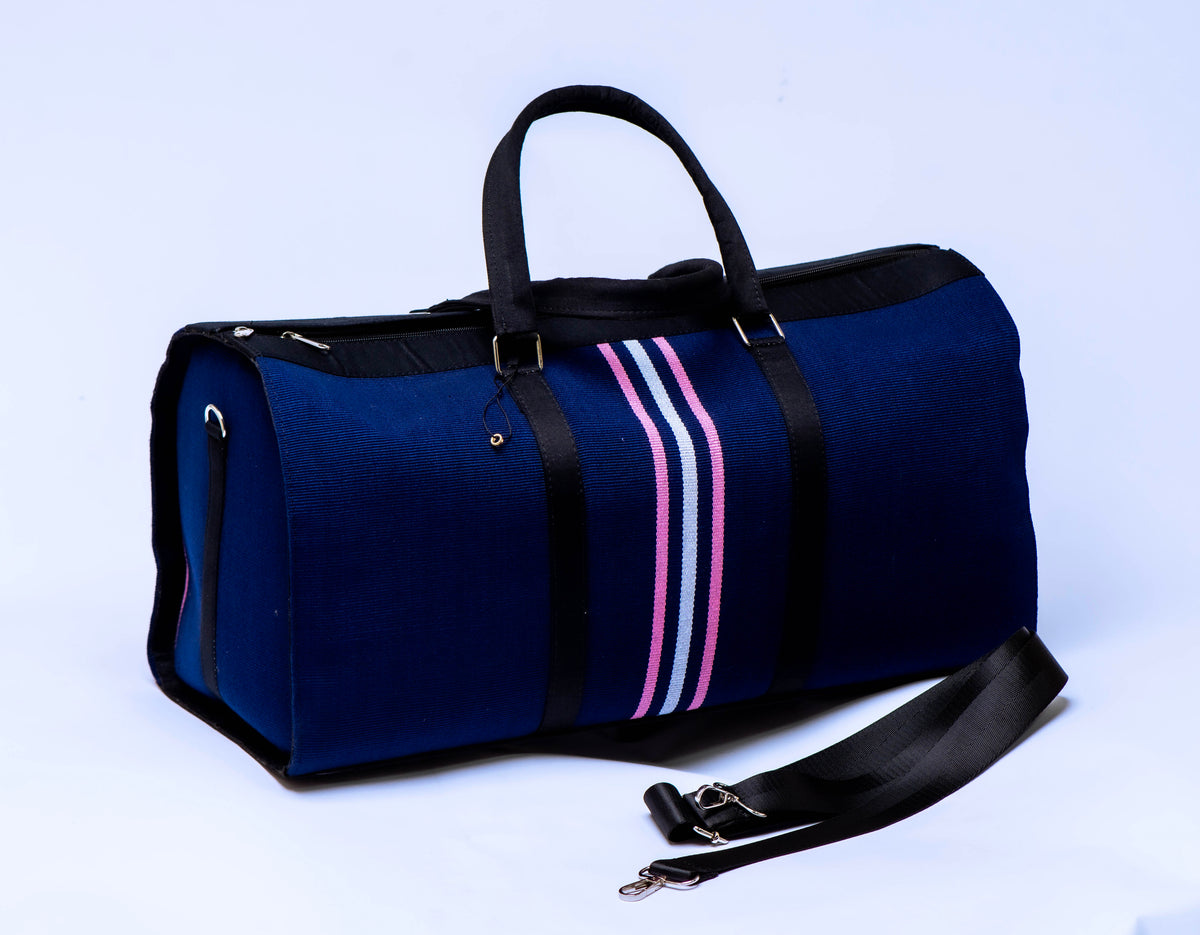 Handwoven Aso-Oke Travel Duffel Bag | African Weekend Bag | Handmade Luxury Carry-On | Unisex Travel Bag