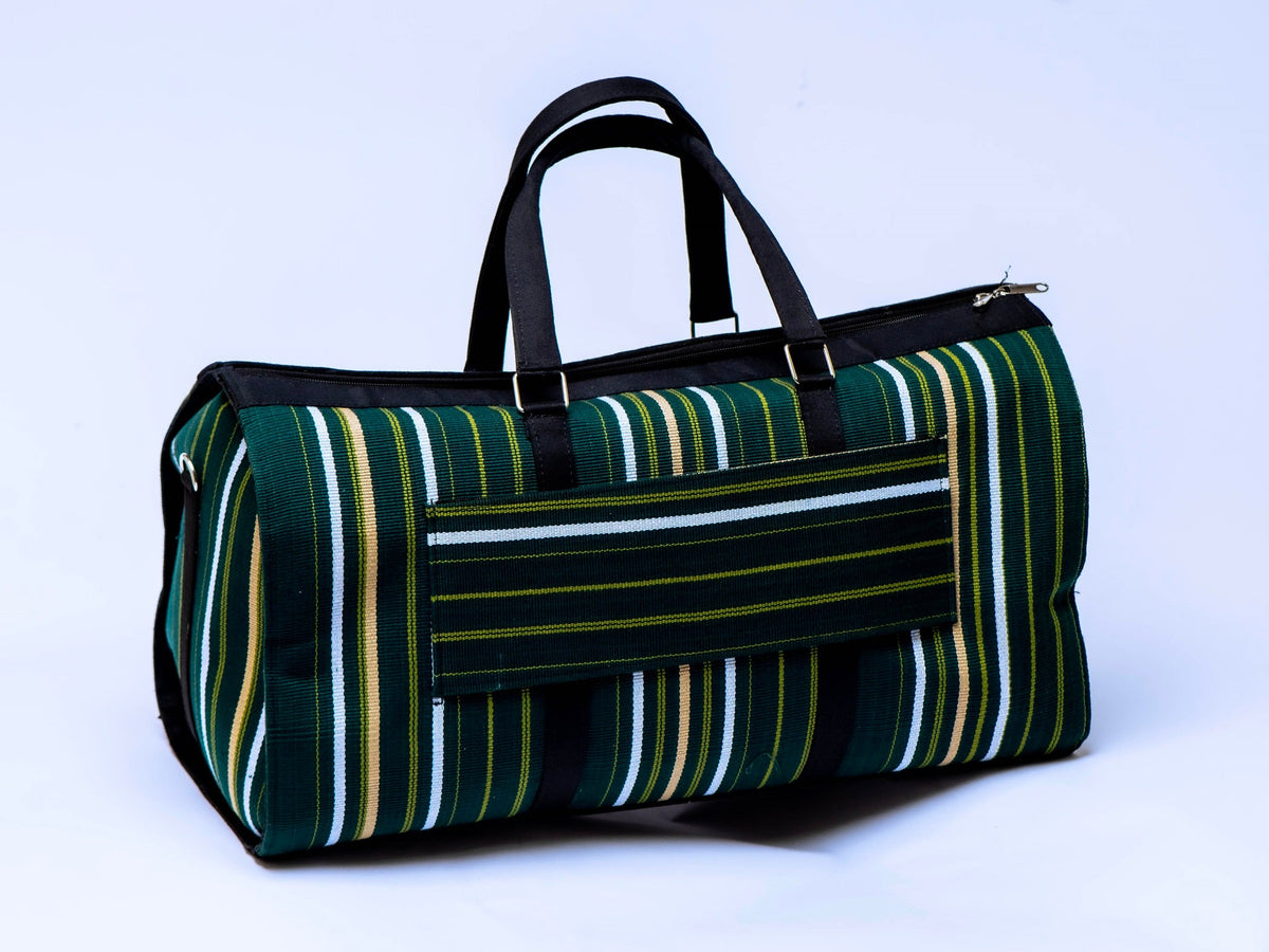 Handwoven Aso-Oke Travel Duffel Bag | African Weekend Bag | Handmade Luxury Carry-On | Unisex Travel Bag