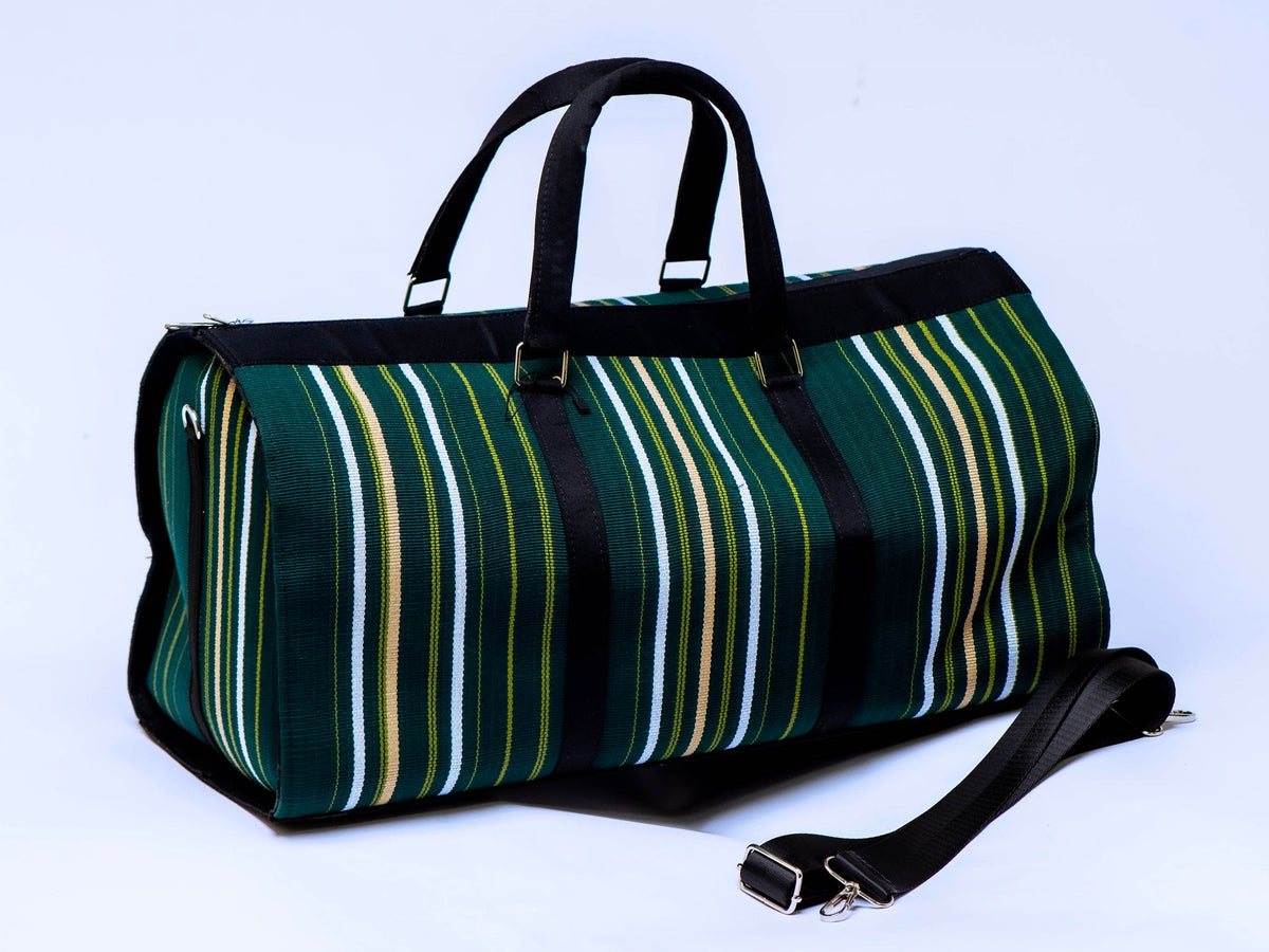 Handwoven Aso-Oke Travel Duffel Bag | African Weekend Bag | Handmade Luxury Carry-On | Unisex Travel Bag